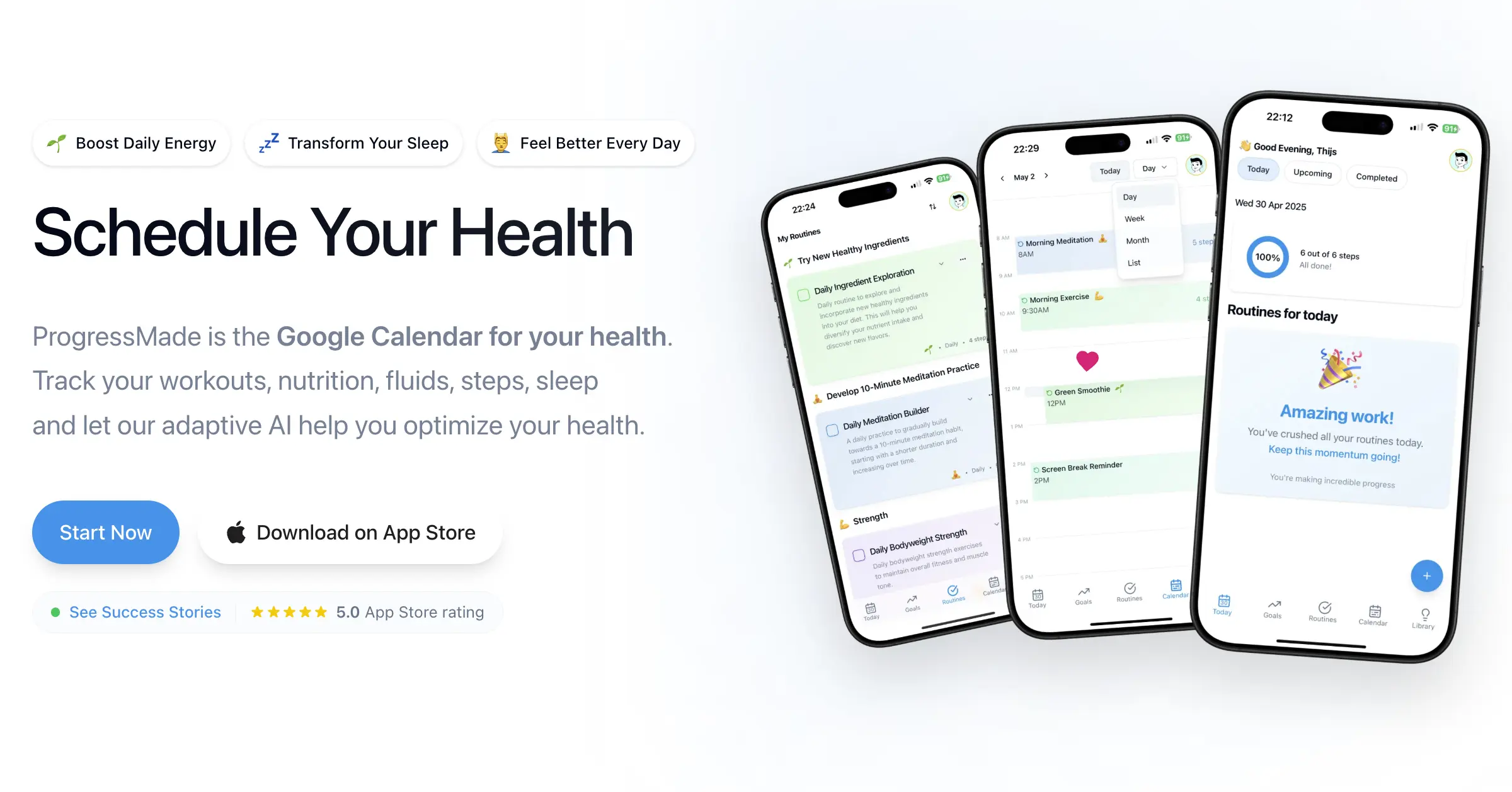 ProgressMade: Schedule Your Health